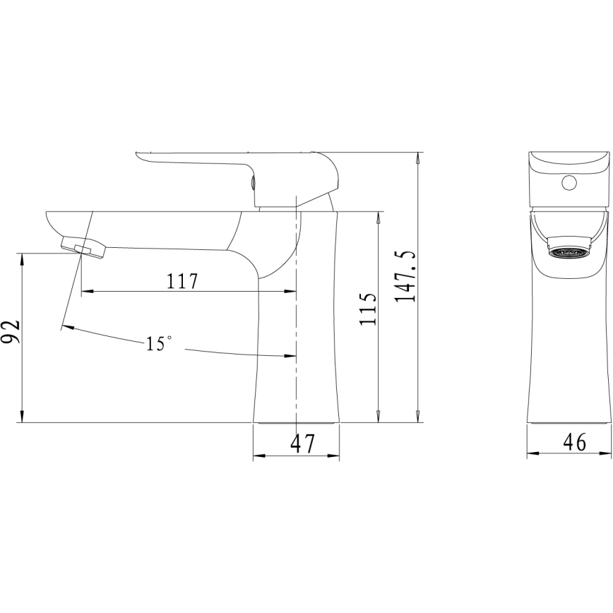 Novaservis - NOBLESS TINA fekete mosdócsaptelep