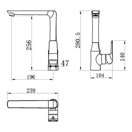 Novaservis - NOBLESS TINA fekete mosogató csaptelep