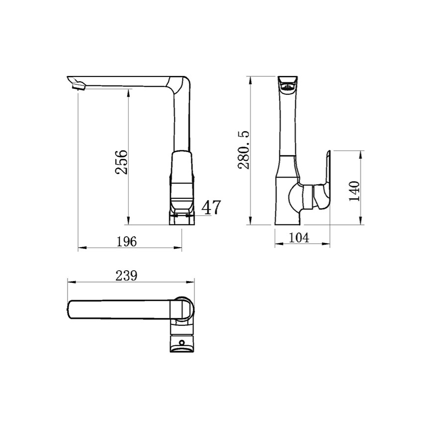 Novaservis - NOBLESS TINA fekete mosogató csaptelep