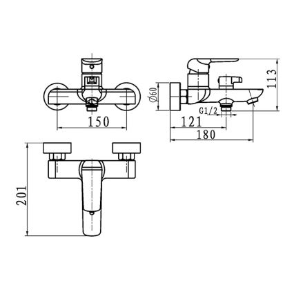 Novaservis - NOBLESS TINA kádcsaptelep fekete