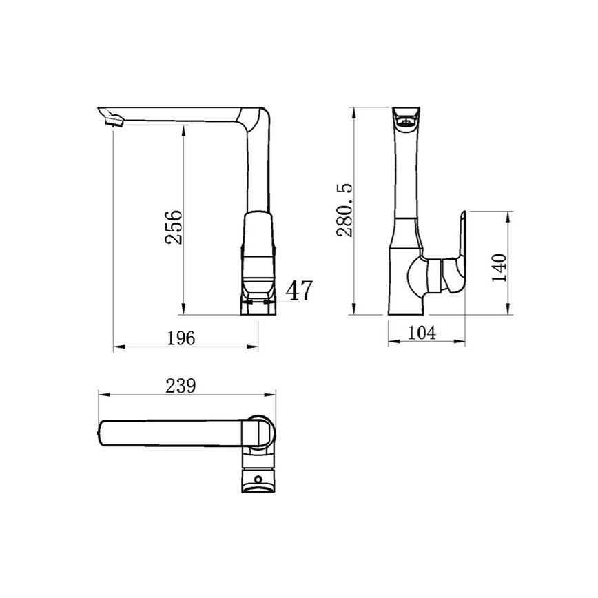 Novaservis - NOBLESS TINA konyhai csaptelep, fényes króm