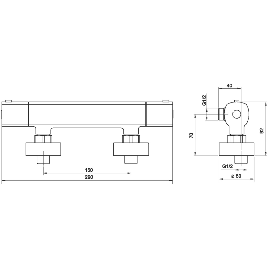 Novaservis - Termosztatikus zuhanycsap METALIA fényezett króm