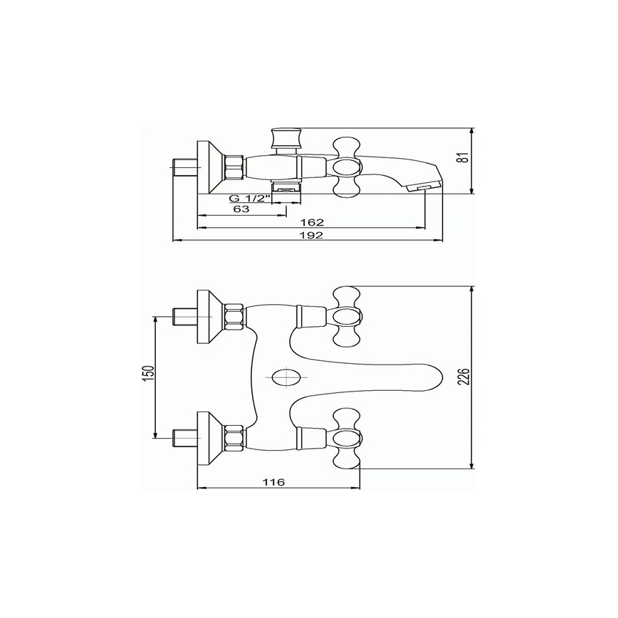 Novaservis - TITANIA RETRO kádcsaptelep, fényes króm