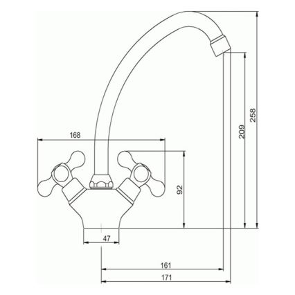 Novaservis - TITANIA RETRO mosogató csaptelep fényes króm
