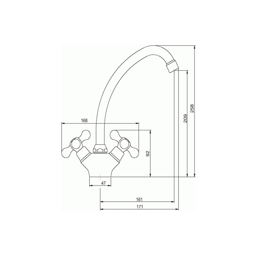Novaservis - TITANIA RETRO mosogató csaptelep fényes króm
