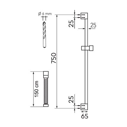 Novaservis - Zuhany készlet ECO fényezett króm