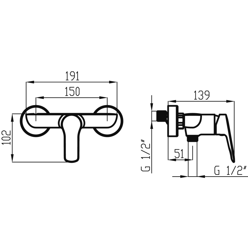 Novaservis - Zuhanycsap METALIA fényezett króm