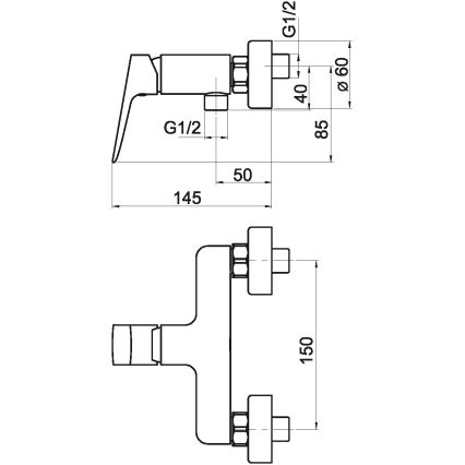 Novaservis - Zuhanycsap NOBLESS EGO fényezett króm