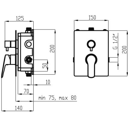 Novaservis - Zuhanykészlet rejtett csappal METALIA ECO fényezett króm