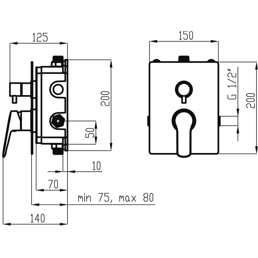 Novaservis - Zuhanykészlet rejtett csappal METALIA ECO fényezett króm