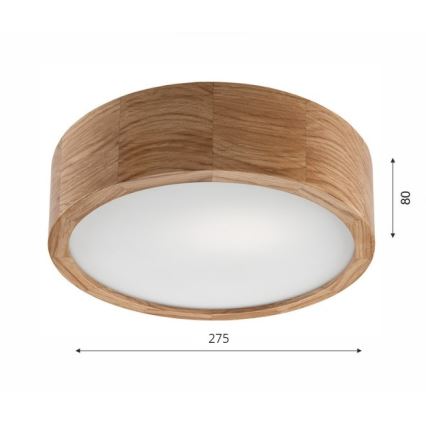 Mennyezeti lámpa OAK 1xE27/60W/230V tölgy ? 27,5 cm