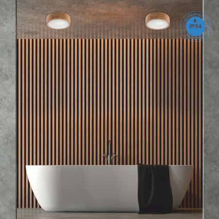Fürdőszobai mennyezeti lámpatest OAK 2xE27/15W/230V IP54 tölgy, átm. 27 cm