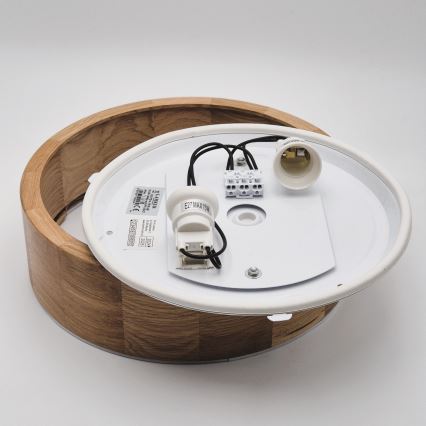 Fürdőszobai mennyezeti lámpatest OAK 2xE27/15W/230V IP54 tölgy, átm. 27 cm