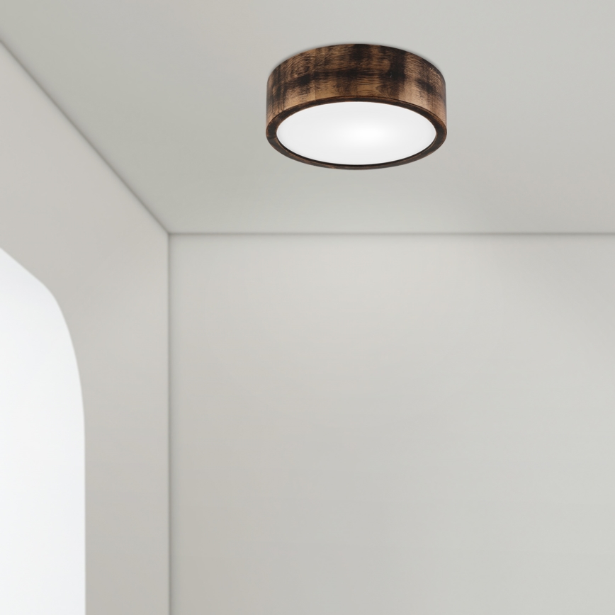 Mennyezeti lámpa OAK SMOKY 1xE27/15W/230V ? 27,5 cm tölgy/sötétbarna
