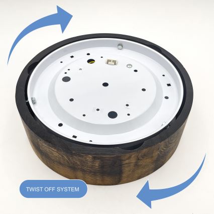 Mennyezeti lámpa OAK SMOKY 1xE27/15W/230V ? 27,5 cm tölgy/sötétbarna