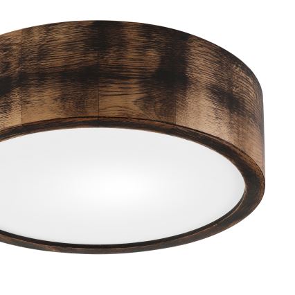 Mennyezeti lámpa OAK SMOKY 1xE27/15W/230V ? 27,5 cm tölgy/sötétbarna