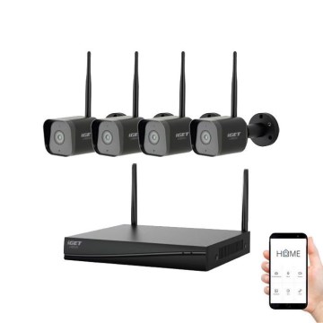Okos kamerarendszer + 4× 2K+ szenzoros kamera, 12 V, IP65, Wi‑Fi, Tuya