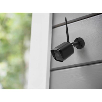 Okos kültéri kamera Full HD 1080p érzékelővel, 12V, IP65, Wi-Fi, Tuya, fekete