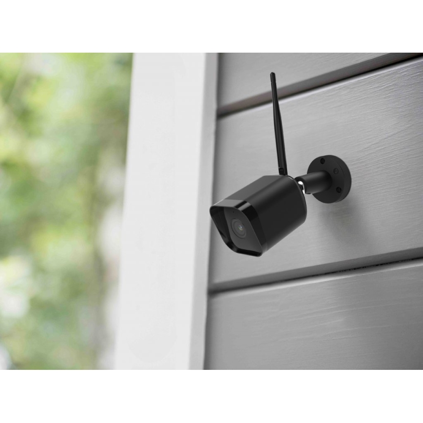 Okos kültéri kamera Full HD 1080p érzékelővel, 12V, IP65, Wi-Fi, Tuya, fekete