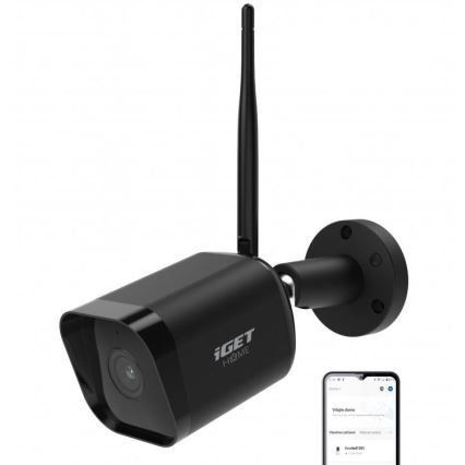 Okos kültéri kamera Full HD 1080p érzékelővel, 12V, IP65, Wi-Fi, Tuya, fekete