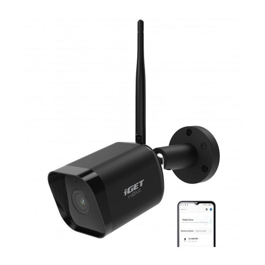 Okos kültéri kamera Full HD 1080p érzékelővel, 12V, IP65, Wi-Fi, Tuya, fekete