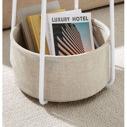 Oldalsó asztal NOIRA fehér/világosbarna