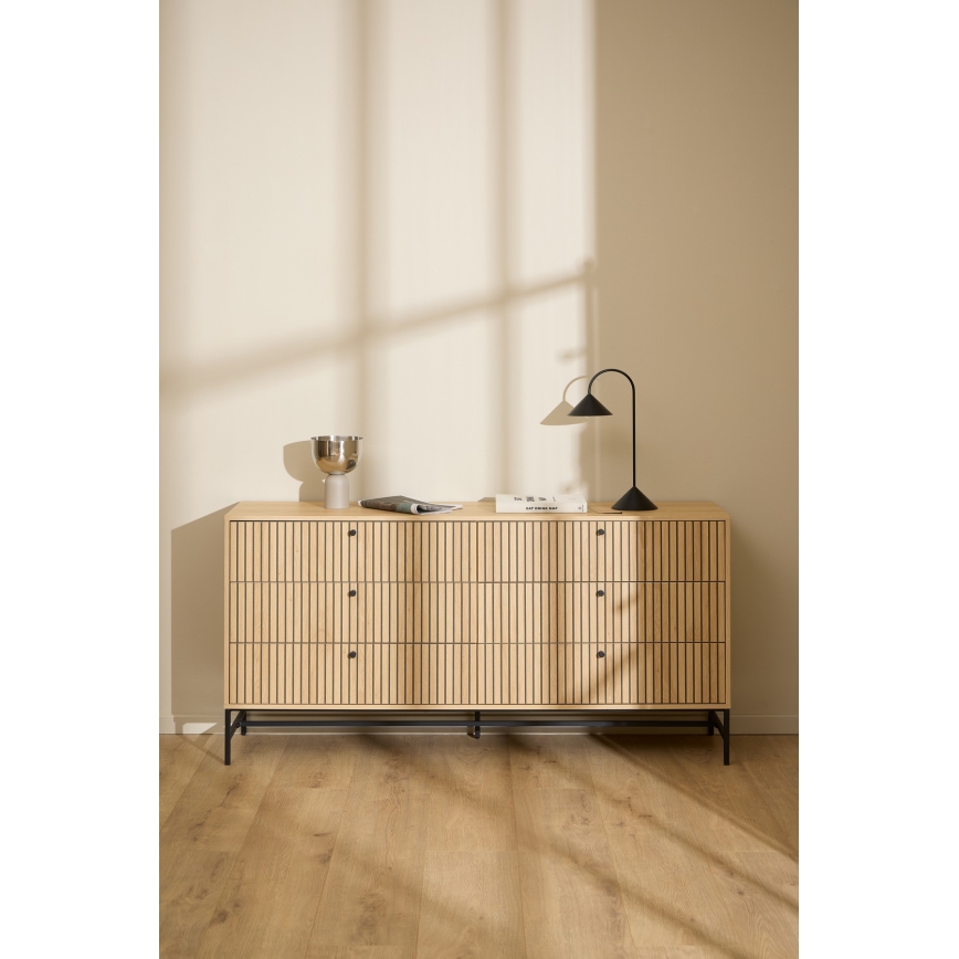 OLIVIA fiókos komód, tölgy