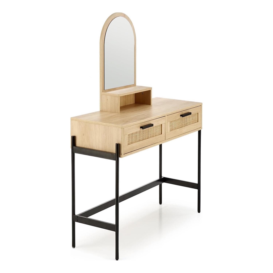 Öltözködő asztal CARMEN 136x104 cm bézs/fekete