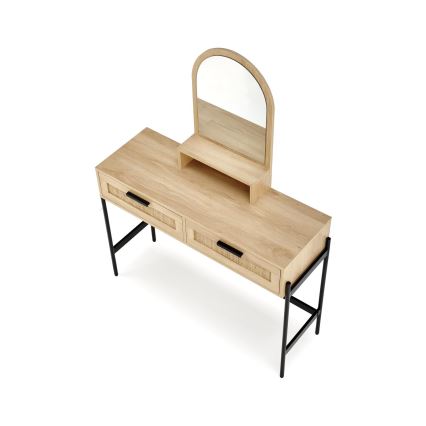 Öltözködő asztal CARMEN 136x104 cm bézs/fekete