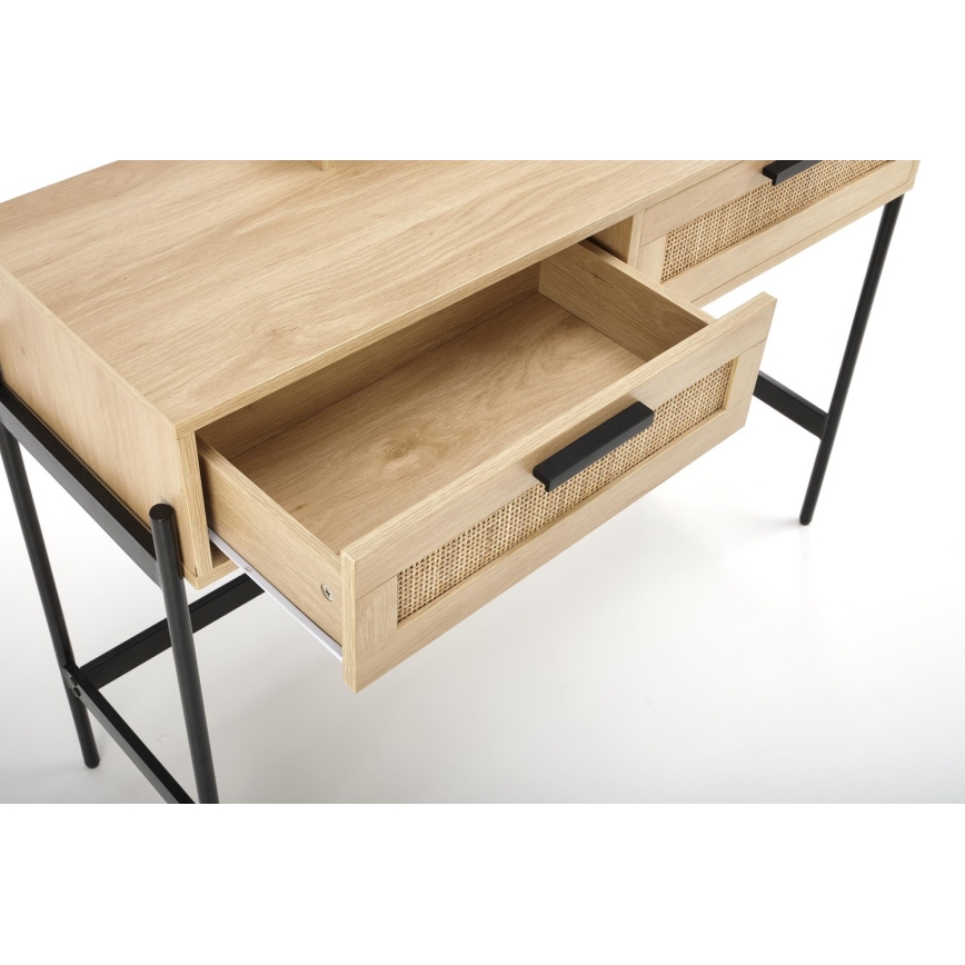 Öltözködő asztal CARMEN 136x104 cm bézs/fekete