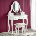 Öltözködő asztal SARA 80x130 cm + stool 45x37 cm fehér