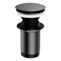 OMNIRES A706GR - CLICK-CLACK mosdóleeresztő 6,6 cm átmérőjű, szálcsiszolt grafit