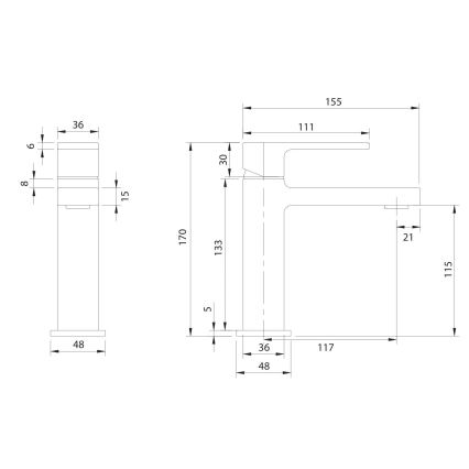 OMNIRES BA7810CR - BARETTI 17 cm-es mosdócsaptelep, fényes króm