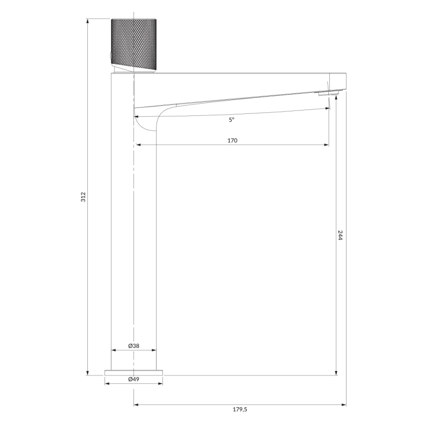 OMNIRES CT8012AT - CONTOUR mosdócsaptelep 31,2 cm, szálcsiszolt antracit