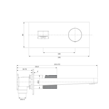 OMNIRES CT8015CR - Beépíthető mosdó csaptelep CONTOUR fényes króm