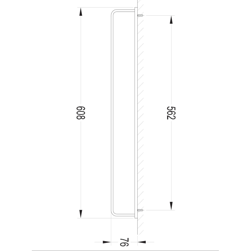 OMNIRES DA70216BL- Fali törölközőtartó DARLING 61 cm matt fekete