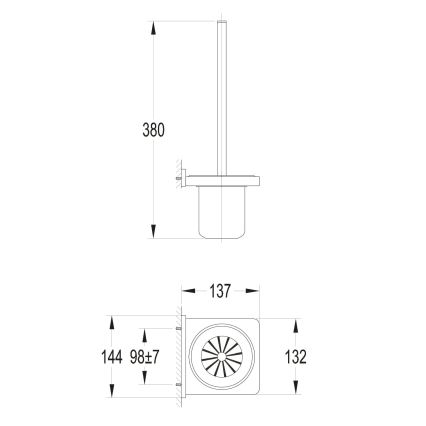 OMNIRES DA70620BL - Fali WC kefe DARLING matt fekete