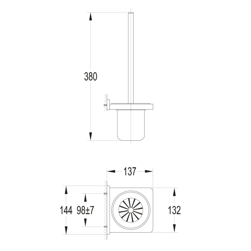 OMNIRES DA70620BL - Fali WC kefe DARLING matt fekete