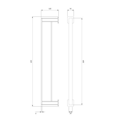 OMNIRES NL80226CR - Fali törölközőtartó NELSON 62 cm, fényes króm