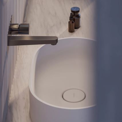 OMNIRES OVOUNBM - OVO 55x36 cm-es mosdó asztallapra, dolomit/matt fehér