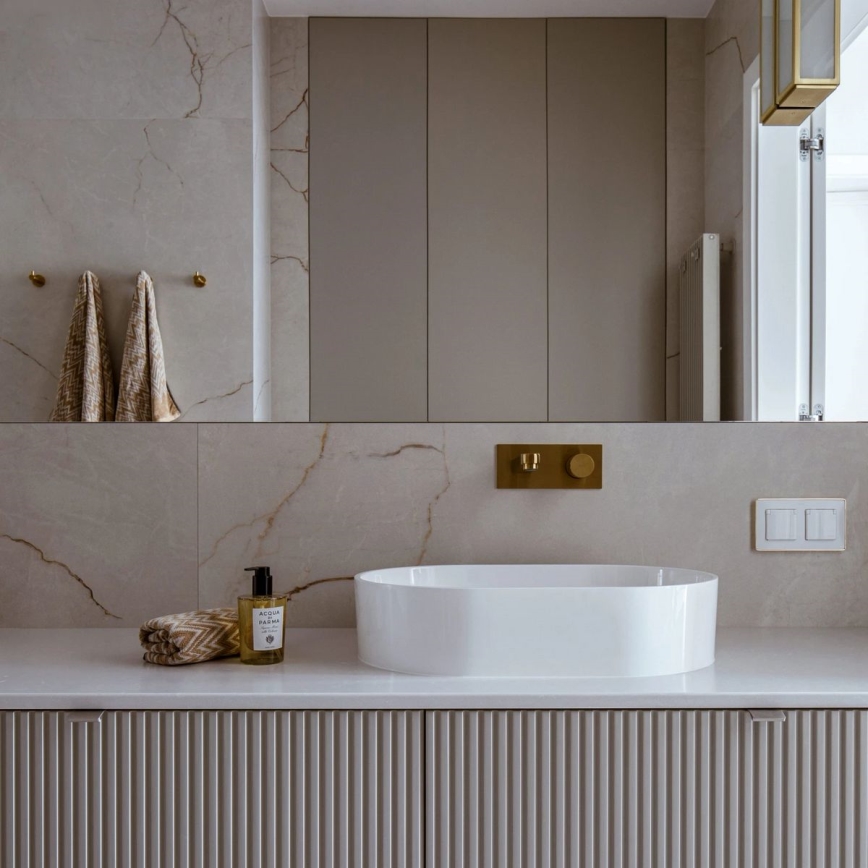 OMNIRES OVOUNBP - OVO 55x36 cm-es mosdó asztalra, dolomit/fényes fehér