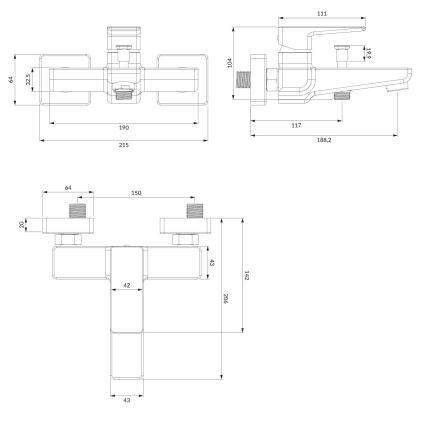 OMNIRES PM7430CR - Fürdőcsap PARMA fényezett króm
