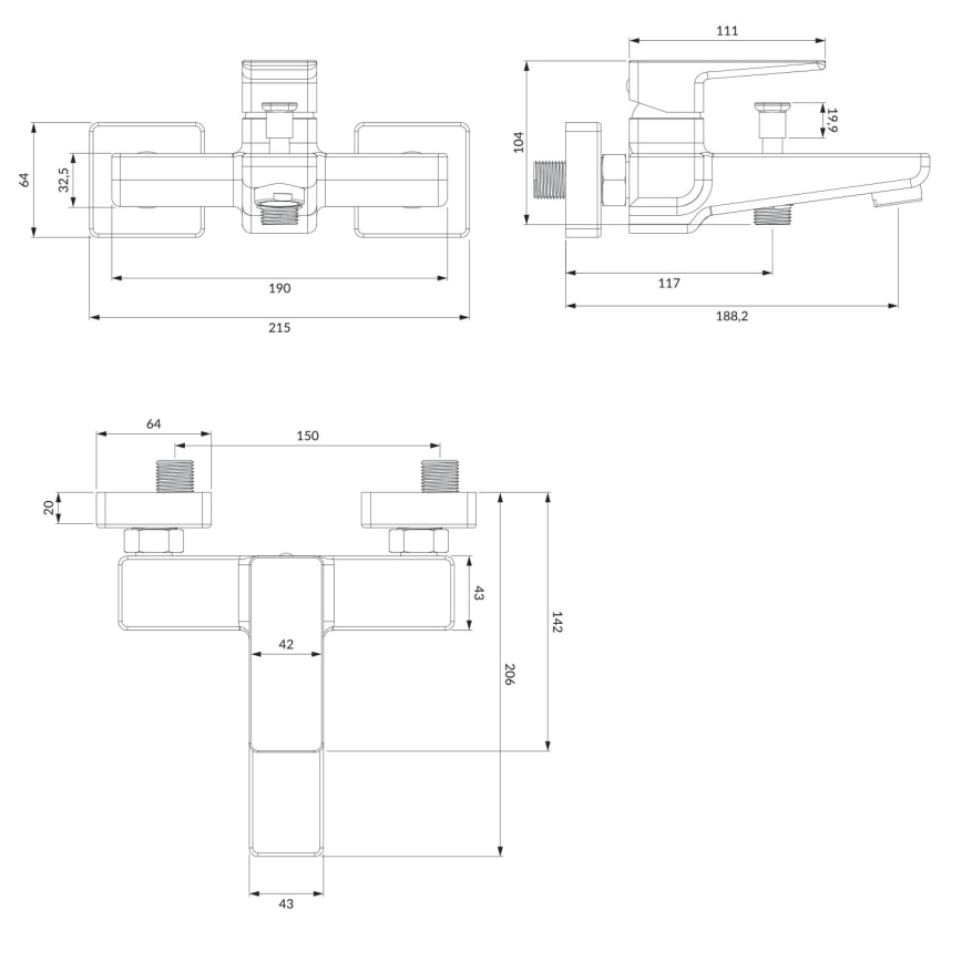 OMNIRES PM7430CR - Fürdőcsap PARMA fényezett króm
