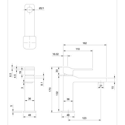 OMNIRES SL7710CR - Mosdócsap SLIDE 17 cm fényezett króm