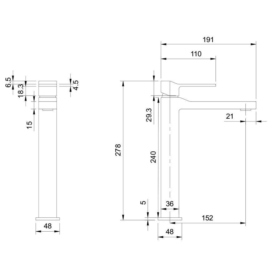 OMNIRES SL7712CR - Mosdócsap SLIDE 27,8 cm fényezett króm