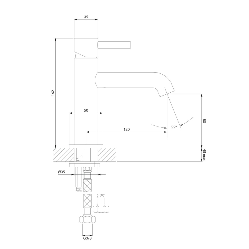 OMNIRES Y1210NCPB - Mosdócsap Y 16,2 cm csiszolt réz