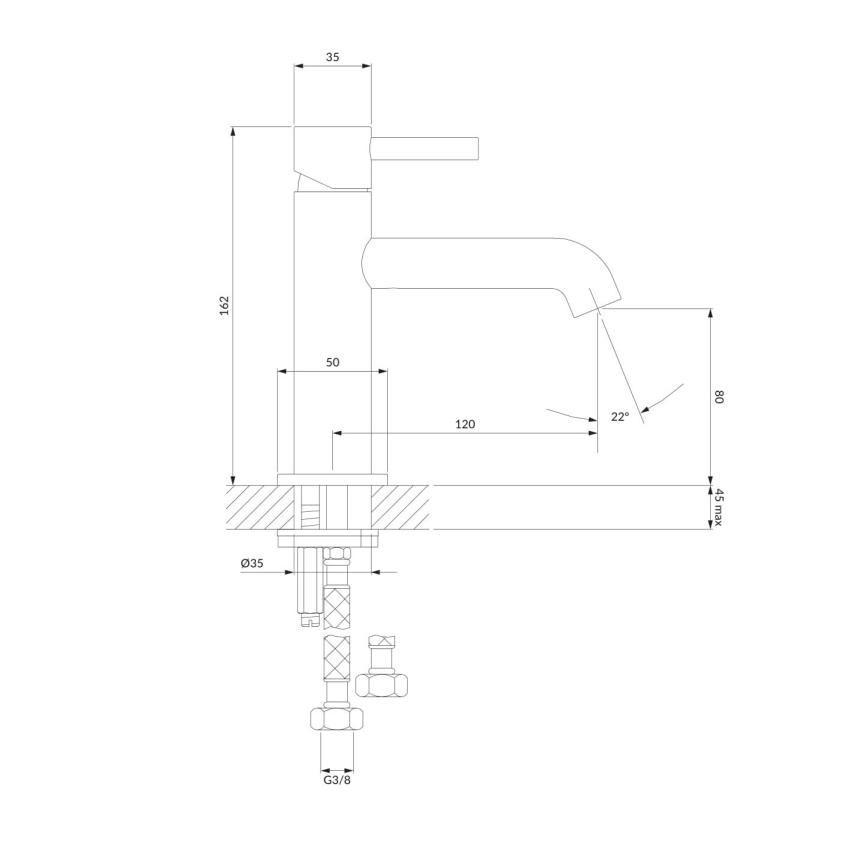 OMNIRES Y1210NGL - Mosdócsap Y 16,2 cm fényezett arany