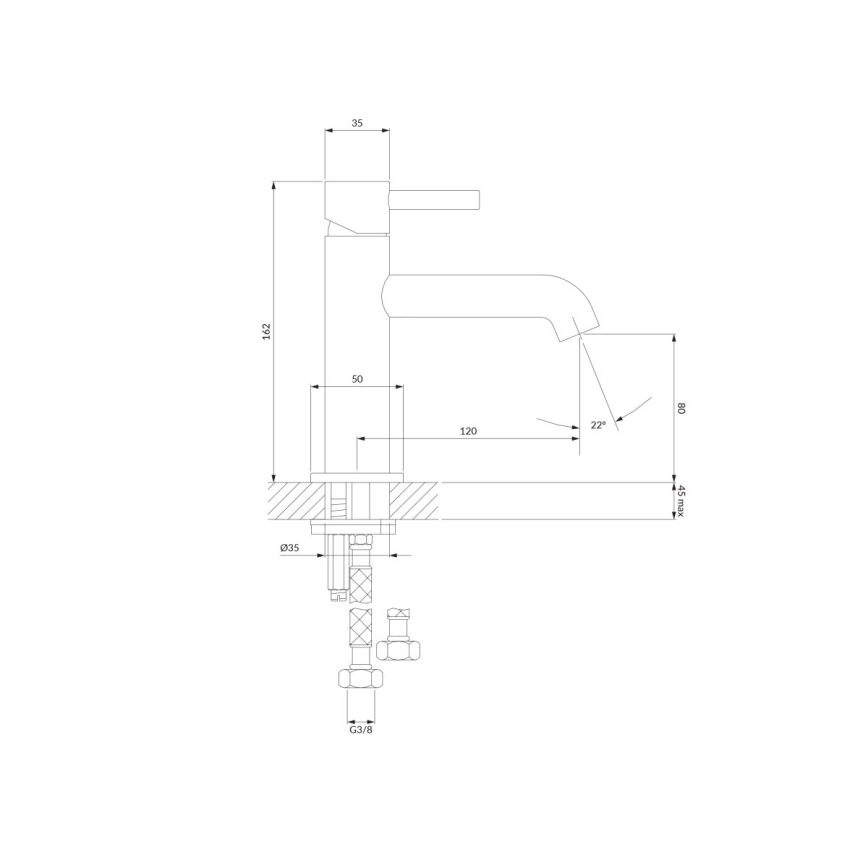 OMNIRES Y1210NGR - Mosdócsap Y 16,2 cm csiszolt grafit