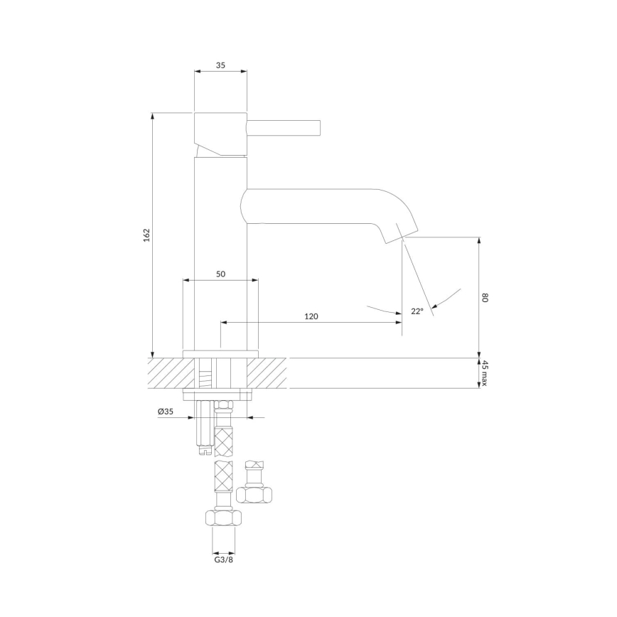 OMNIRES Y1210NNI - Mosdócsap Y 16,2 cm csiszolt nikkel