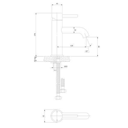 OMNIRES Y1210STCR - Mosdócsap Y 17,8 cm fényezett króm